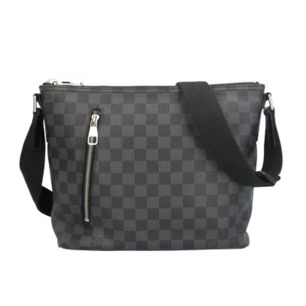 Louis Vuitton Mick Damier Graphite Black Shoulder Bag Canvas Black